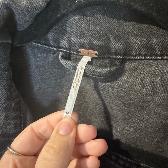 Free People Black Denim Jacket - Picture 3 of 6